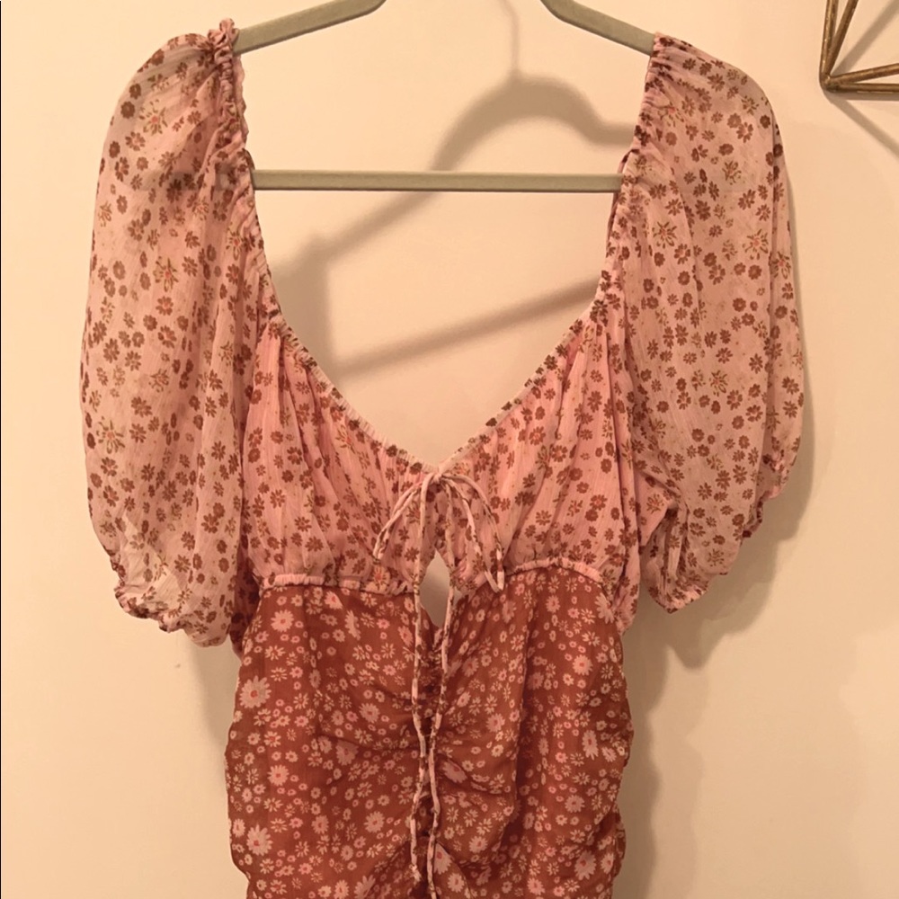 Free People puff sleeve dress
